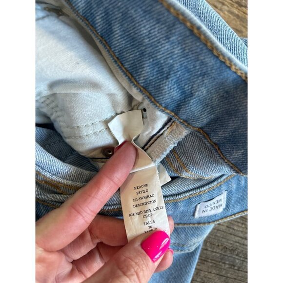 RE/DONE Originals 90s Mid Rise Ankle Crop Blue Womens Size 26 - Picture 11 of 11